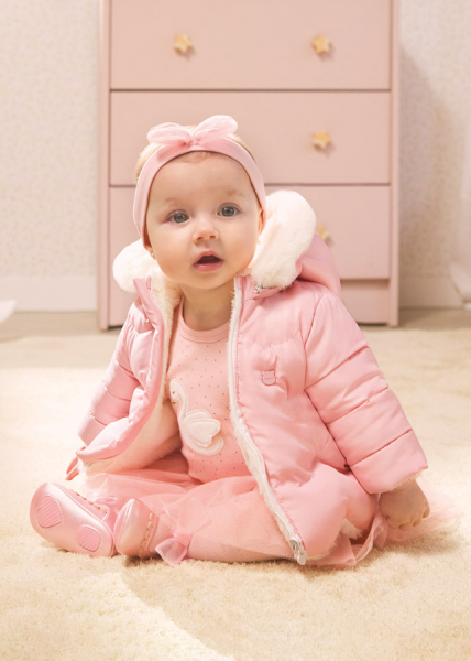 Chaquetón reversible pelo para bebé niña rosa baby MAYORAL ref. 2498-045