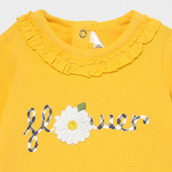 Camiseta manga larga flower bebé niña amarillo MAYORAL
