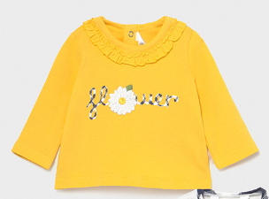 atomic Assortment Meeting Camiseta manga larga flower bebé niña amarillo MAYORAL