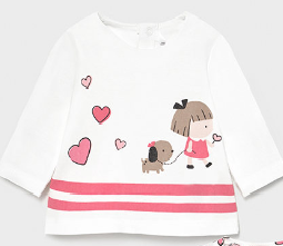 Camiseta manga larga niña perrito mermelada MAYORAL