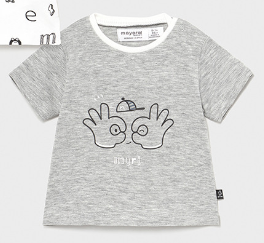 Camiseta manga corta manos bebé niño negro MAYORAL