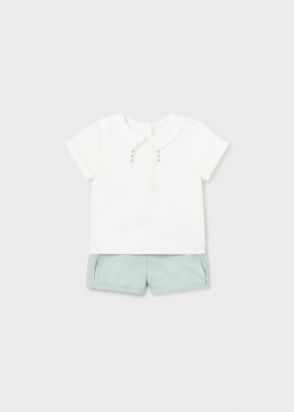 Conjunto lino pantalón corto ceremonia para bebé MAYORAL ref. 1216-052 laguna