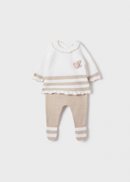 Conjunto polaina tricot bebé niña taupe MAYORAL ref. 1589-010