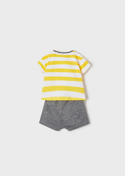 Conjunto pantalón corto punto y camiseta rayas bebé niño energy MAYORAL