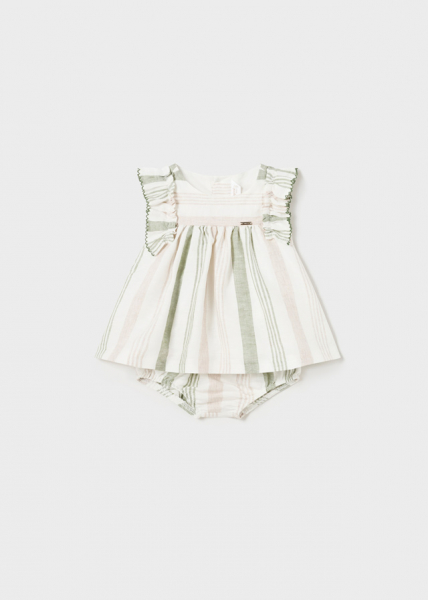 Vestido lino rayas para bebé MAYORAL ref. 1829-060 eucalipto