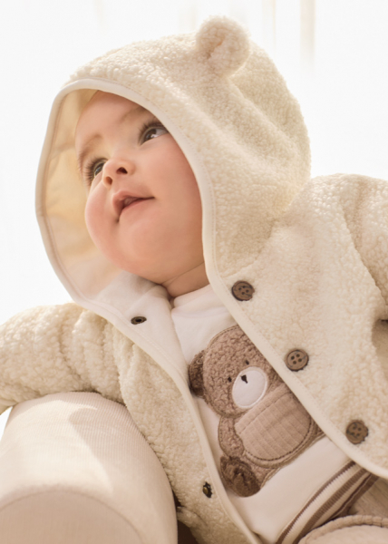 Abrigo para bebé con capucha MAYORAL ref. 2402-092 algodón