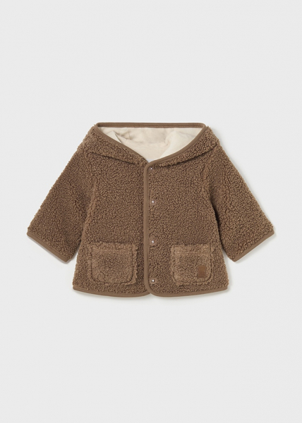 Abrigo con capucha para bebé MAYORAL ref. 2402-094 castaña
