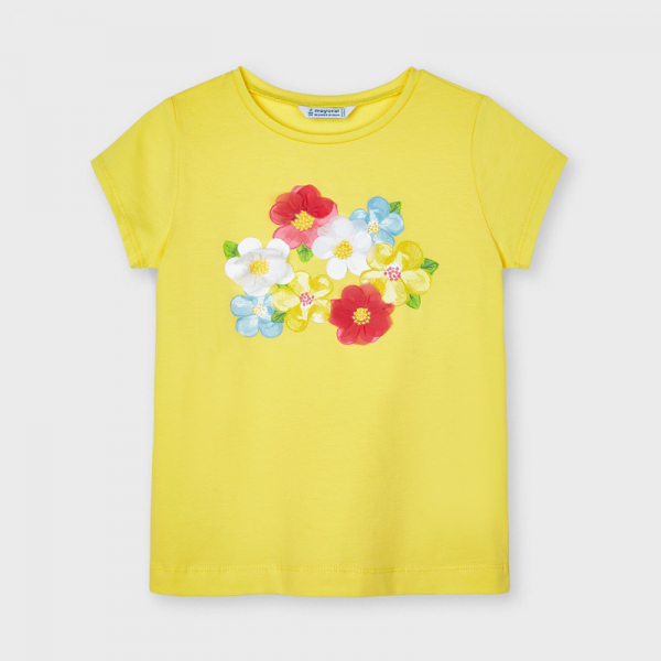 Camiseta manga corta serigrafía flores amarillo MAYORAL ECOFRIENDS