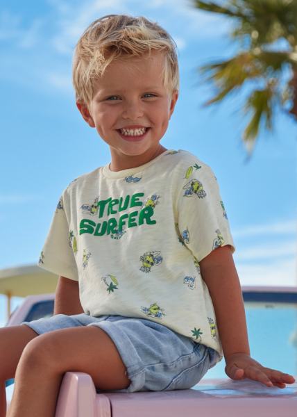 Camiseta manga corta "true surfer"  para niño MAYORAL ref. 3024-039 milk