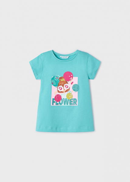 Camiseta manga corta flower para niña MAYORAL ref. 3090-048 jade