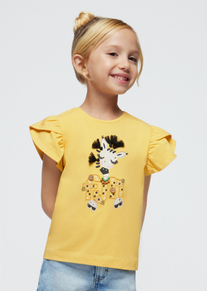 Camiseta manga corta "jirafa" para niña MAYORAL ref. 3091-060 miel