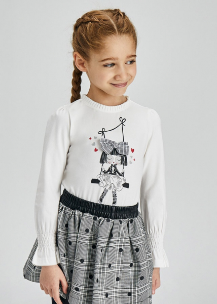 Camiseta manga larga "muñeca" niña crd negro MAYORAL