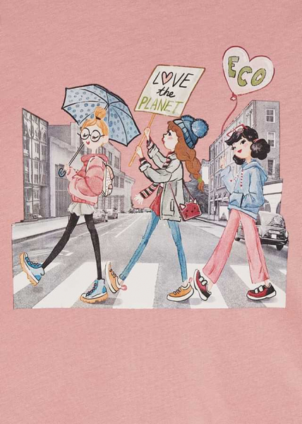 Camiseta manga larga "love the planet" niña rosa palo MAYORAL