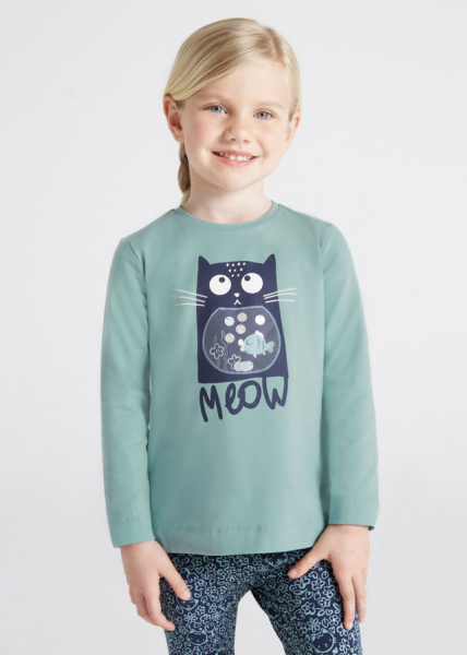 Camiseta manga larga "meow" niña jade MAYORAL ref. 4034-056