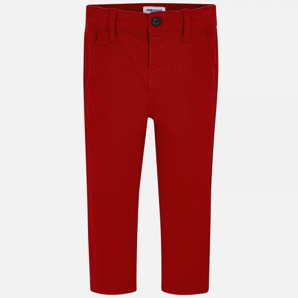 Pantalón largo chino básico niño rojo