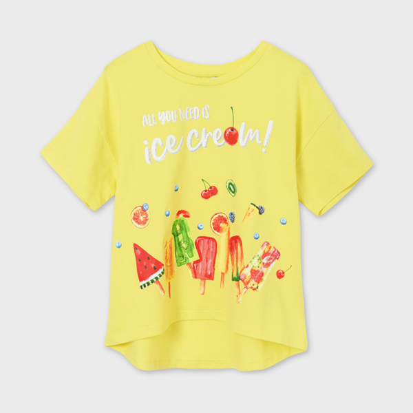 Camiseta helados manga corta limón MAYORAL ECOFRIENDS