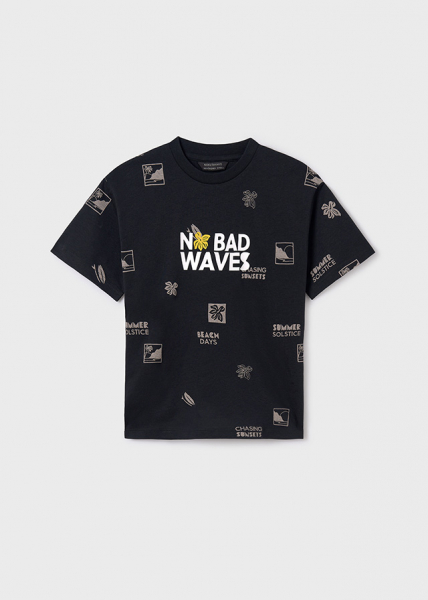 Camiseta manga corta "no bad waves" para chico MAYORAL ref. 6031-054 pizarra