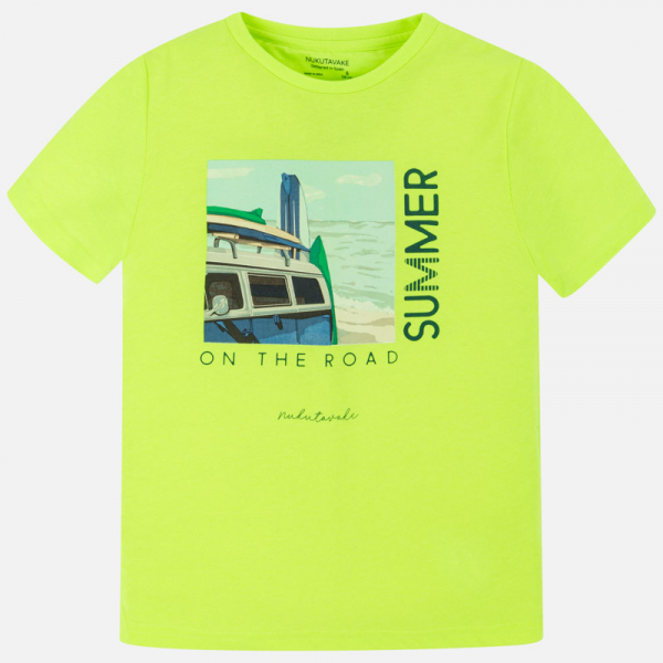 Camiseta manga corta chico "summer" ácido neón MAYORAL