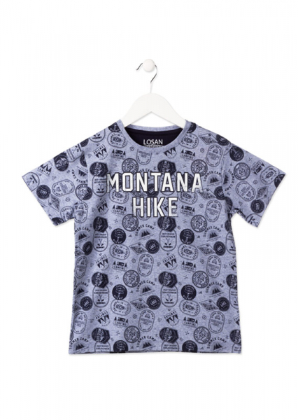Camiseta manga corta chico "montana hike" azul LOSAN