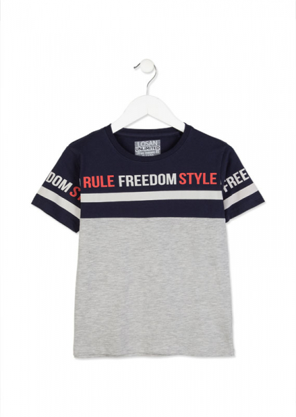 Camiseta manga corta chico "freedom" gris LOSAN