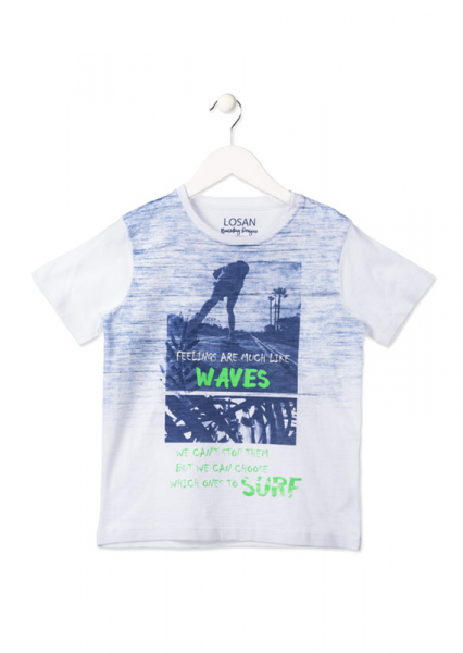 Camiseta manga corta niño "waves" azul LOSAN