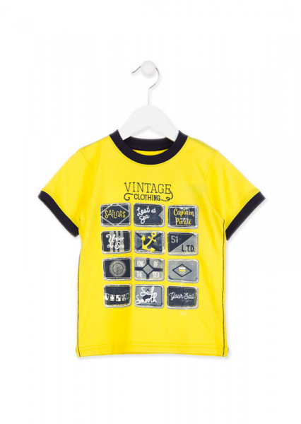 Camiseta manga corta niño "vintage" amarillo LOSAN